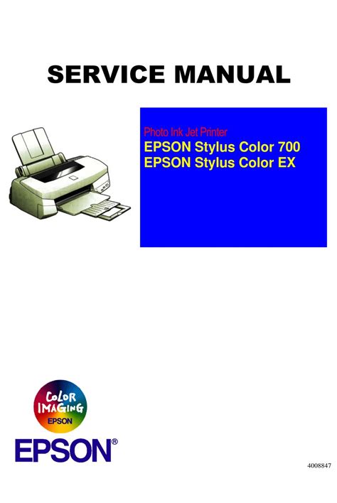 Epson Stylus Color 700 Photo Inkjet Printer Service Repair Manual