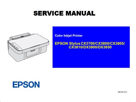 Epson Stylus Cx3700 Cx3800 Cx3805 Cx3810 Service Manual Reset Adjustment Software