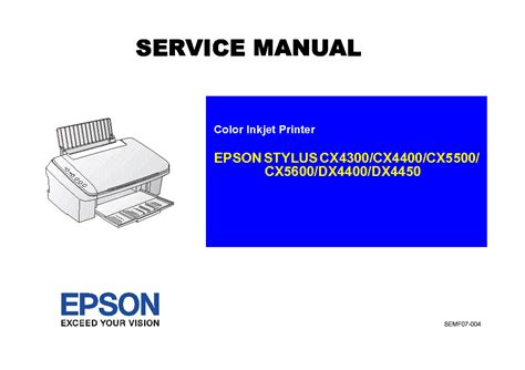 Epson Stylus Cx4300 Cx4400 Cx5500 Cx5600 Dx4400 Dx4450 Service Manual Repair Guide