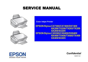 Epson Stylus Cx7300 Cx7400 Dx7400 Cx8300 Cx8400 Dx8400 Service Manual