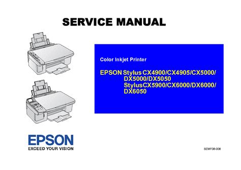 Epson Stylus Dx5000 Dx5050 Dx6000 Dx6050 Service Manual Repair Guide