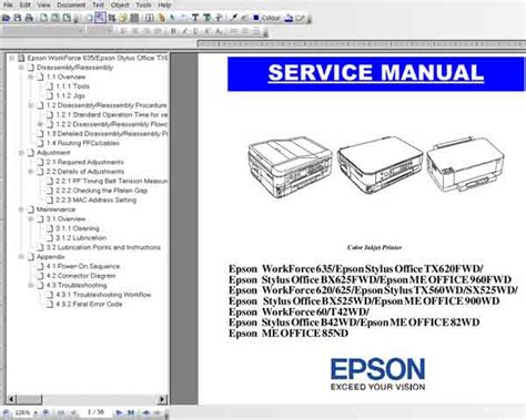 Epson Stylus Office Tx620fwd Tx560wd Sx525wd Service Manual Repair Guide