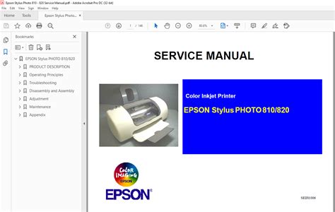 Epson Stylus Photo 810 820 Service Manual Download