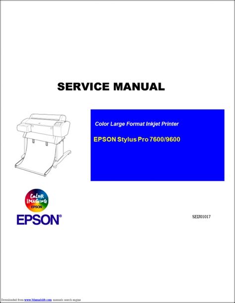 Epson Stylus Pro 7600 9600 Service Repair Manual Instant