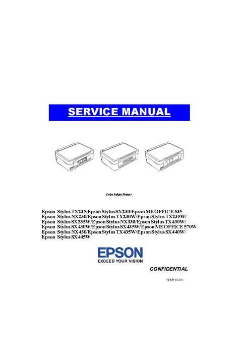 Epson Stylus Tx235 Tx230w Tx235w Tx430w Tx435w Service Manual Repair Guide