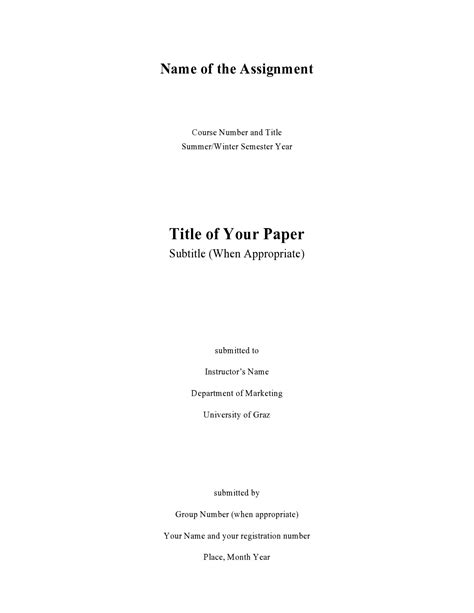 Essay Title Page Template