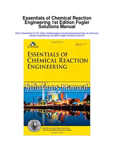 Essentials Of Chemical Reaction Engineering Solutions Manual