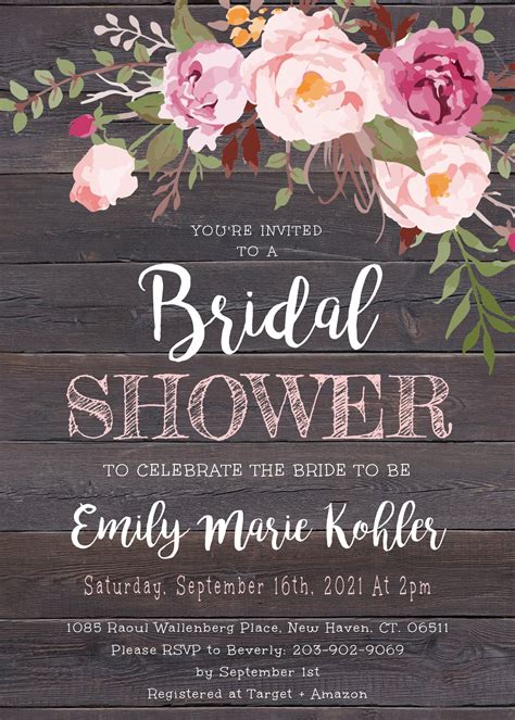 Etsy Bridal Shower Invitation Templates