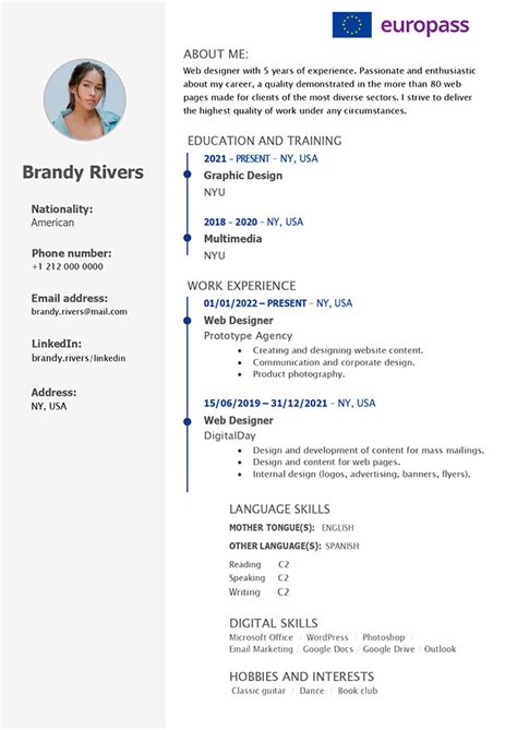 Europass Cv Templates