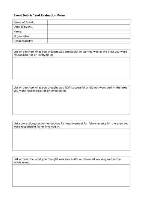Event Debrief Template