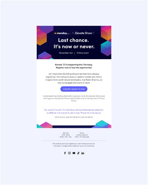Event Registration Email Template