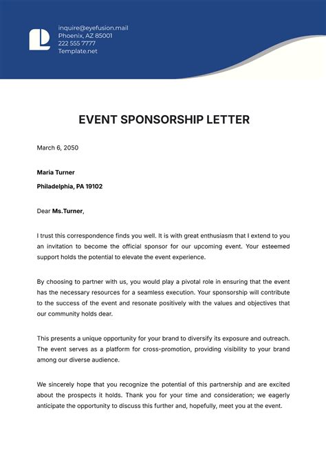 Event Sponsorship Letter Template
