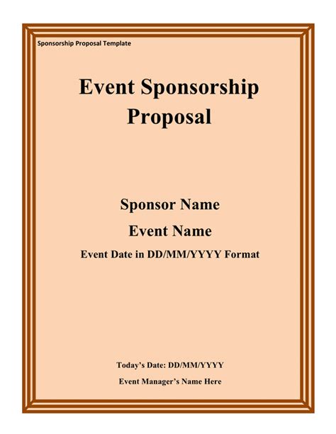 Event Sponsorship Proposal Template