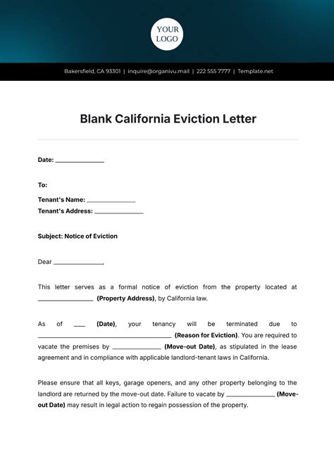 Eviction Template California