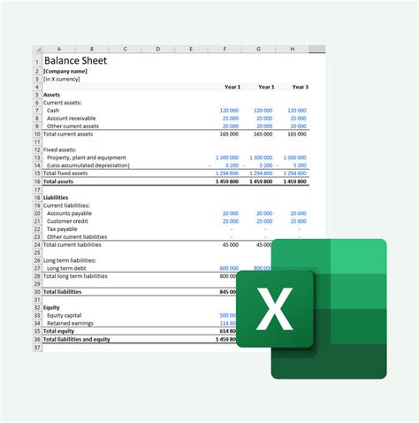 Excel Balance Sheet Template