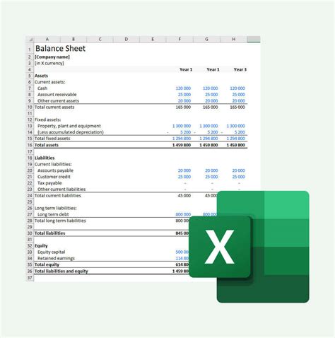 Excel Balance Sheet Template Free