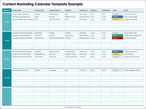 Excel Marketing Calendar Template