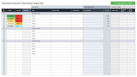 Excel Multiple Project Tracking Template