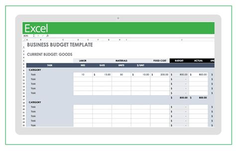 Excel Template Budgeting