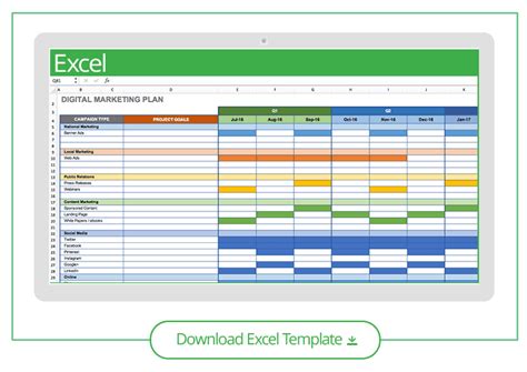 Excel Template Marketing Plan
