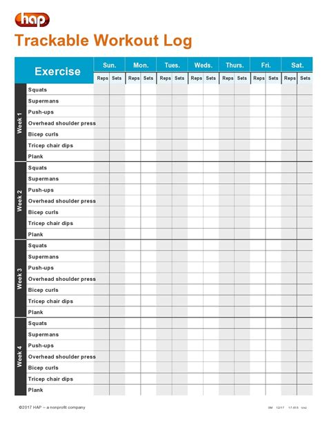 Excel Workout Log Template