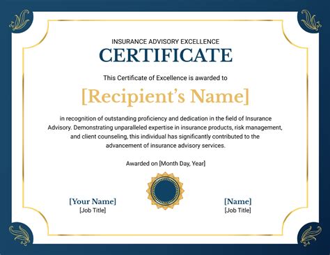 Excellence Certificate Template