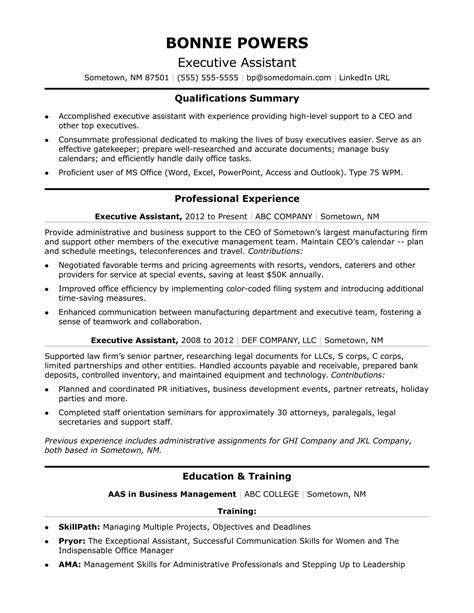 Executive Assistant Resume Template