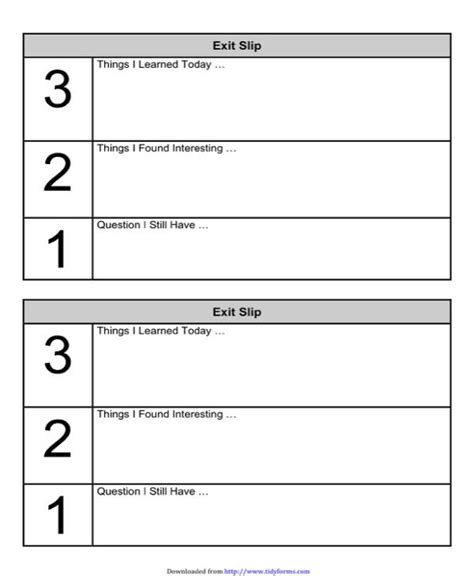 Exit Slip Template