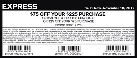 Express Coupons Printable 30 Off 75 2013