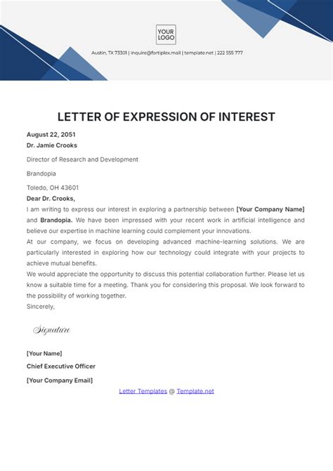 Expression Of Interest Template