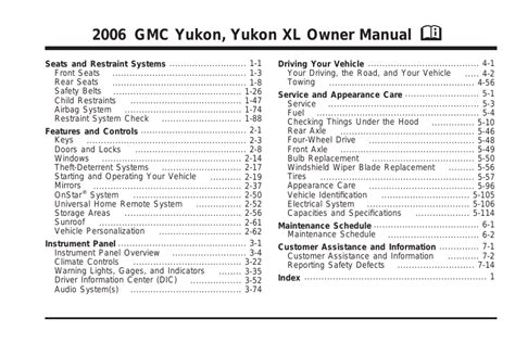 Extendedgmwarranty Com Owners Manual Gmc 2006 Gmc Yukon