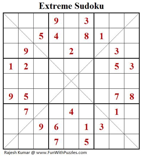 Extreme Sudoku Printable