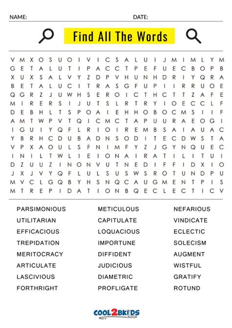 Extremely Difficult Word Search Printable