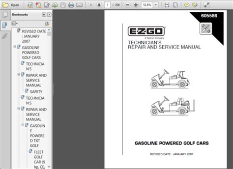 Ezgo Txt Golf Cars Personal Vehicles Service Repair Pdf Manual 2007 2013