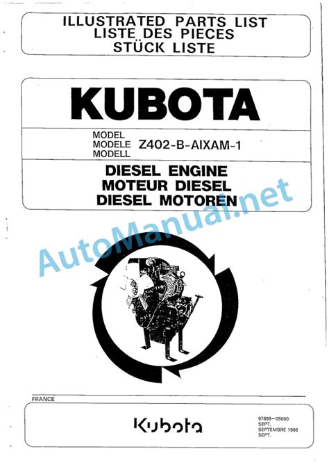 F9396 Kubota Parts Manual Guide