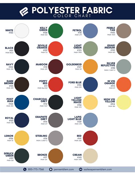 Fabric Color Chart With Names