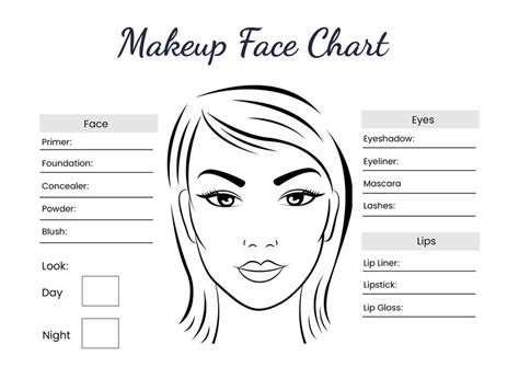Face Chart For Makeup Artist