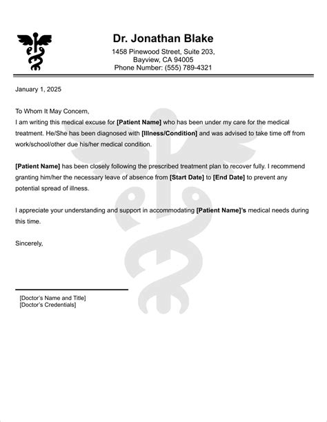 Fake Doctors Note Template Free