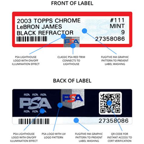 Fake Psa Label Template