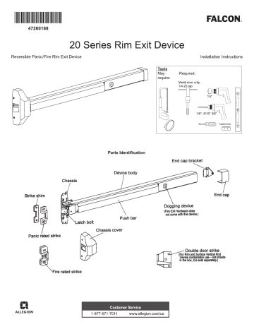 Falcon 20 Series Exit Device Catalog