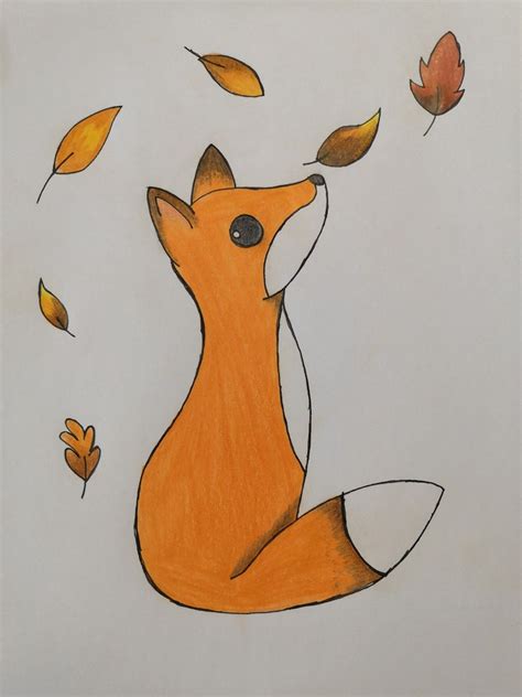 Fall Fox Drawing