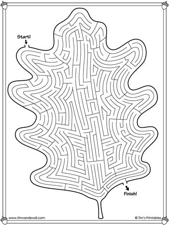 Fall Maze Printables