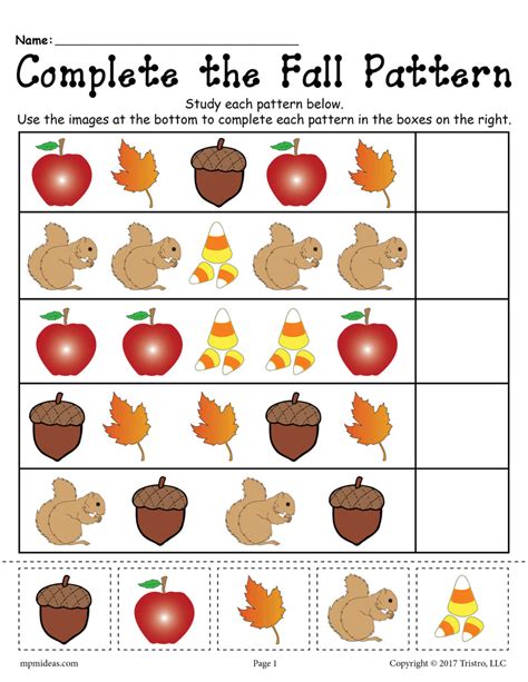 Fall Printable Worksheets