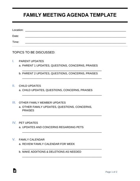 Family Meeting Template