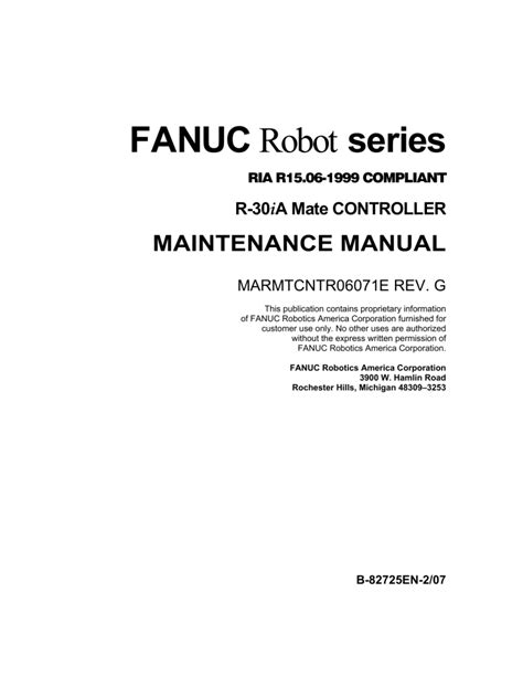 Fanuc Robotics R 30ia Maintenance Manual