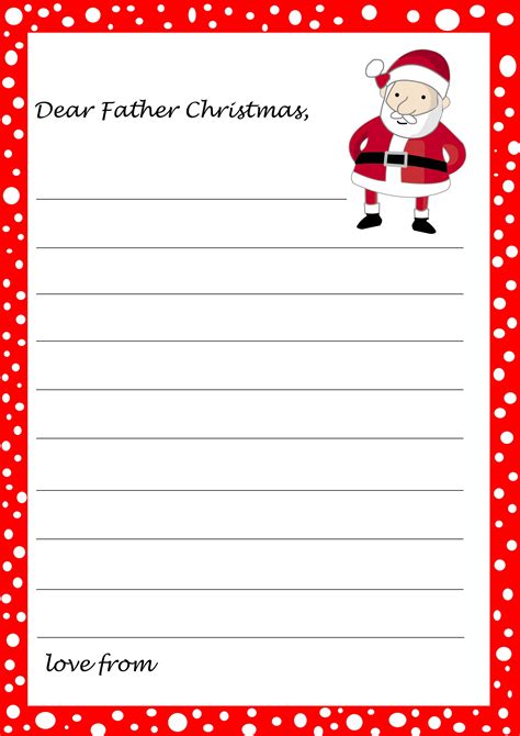 Father Christmas List Template