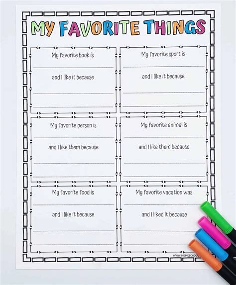 Favorite Things Printable