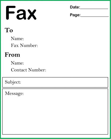 Fax Cover Letter Template Printable