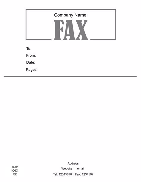 Fax Cover Page Template