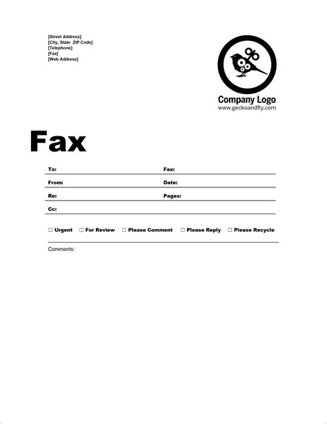 Fax Header Template Word